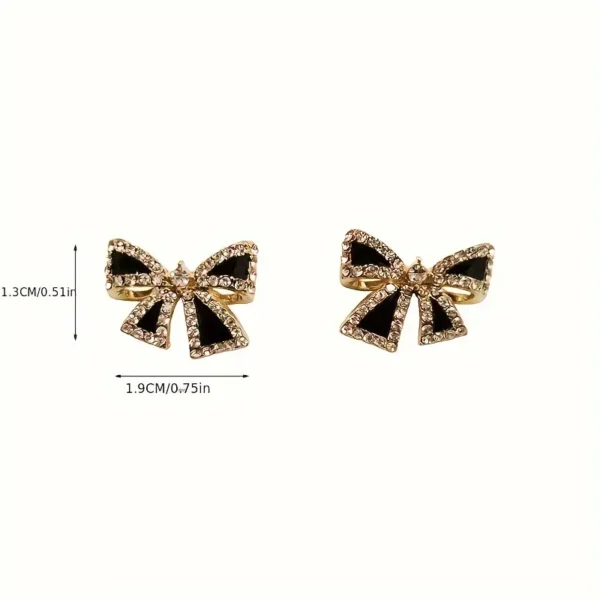 Premium Bow Earrings Black
