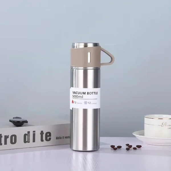 Vacuum Flask Set 500ml – 3 Cups & FREE Gift Bag