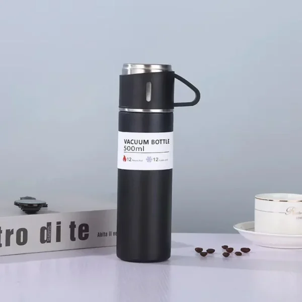 Vacuum Flask Set 500ml – 3 Cups & FREE Gift Bag