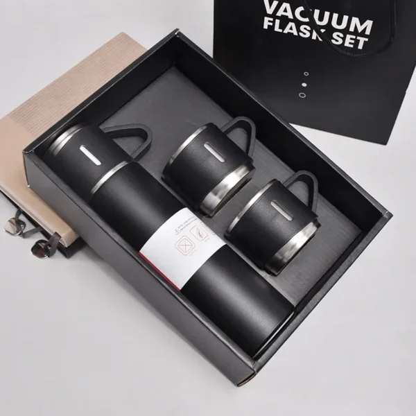 Vacuum Flask Set 500ml – 3 Cups & FREE Gift Bag