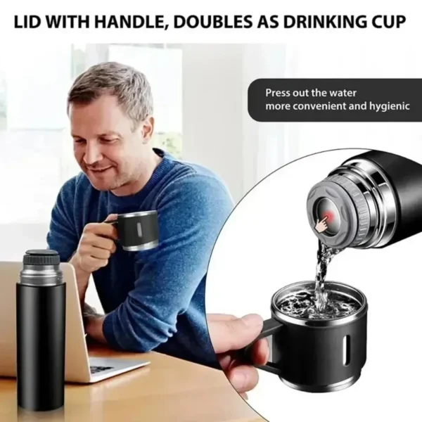 Vacuum Flask Set 500ml – 3 Cups & FREE Gift Bag