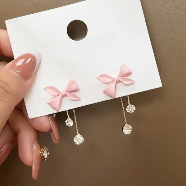 Premium Bow Earrings With Pearl