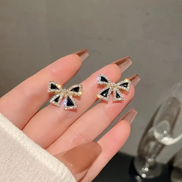 Premium Bow Earrings Black