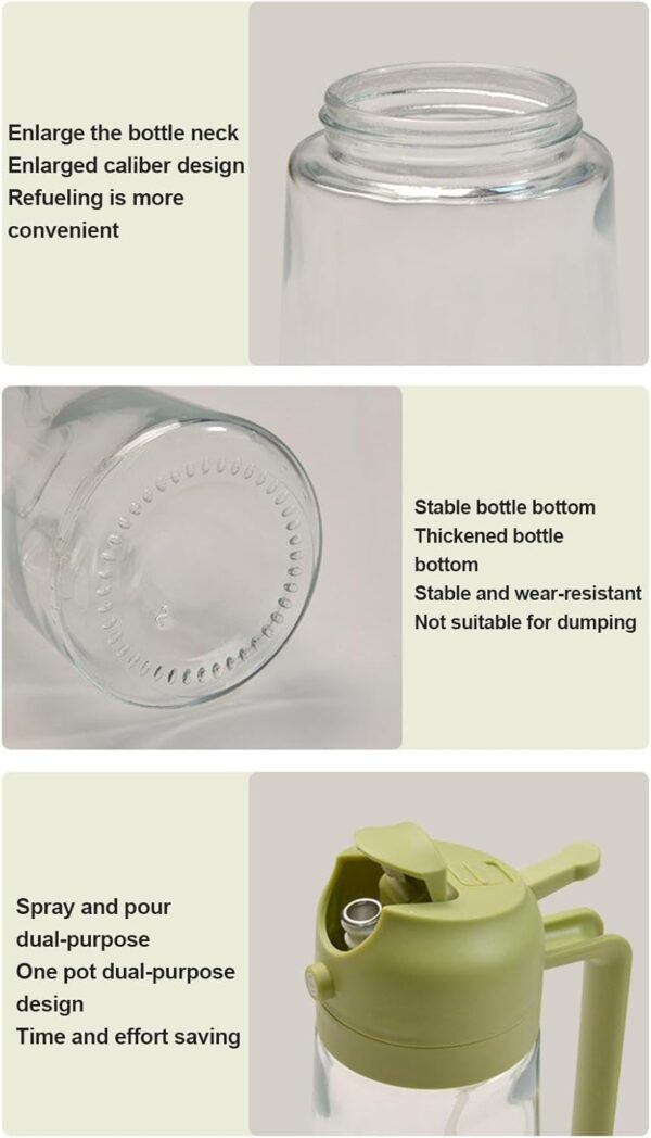 2 in 1 Oil Dispenser Spray and Pour Glass Bottle