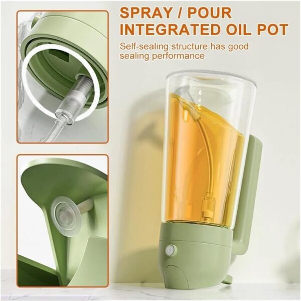 2 in 1 Oil Dispenser Spray and Pour Glass Bottle