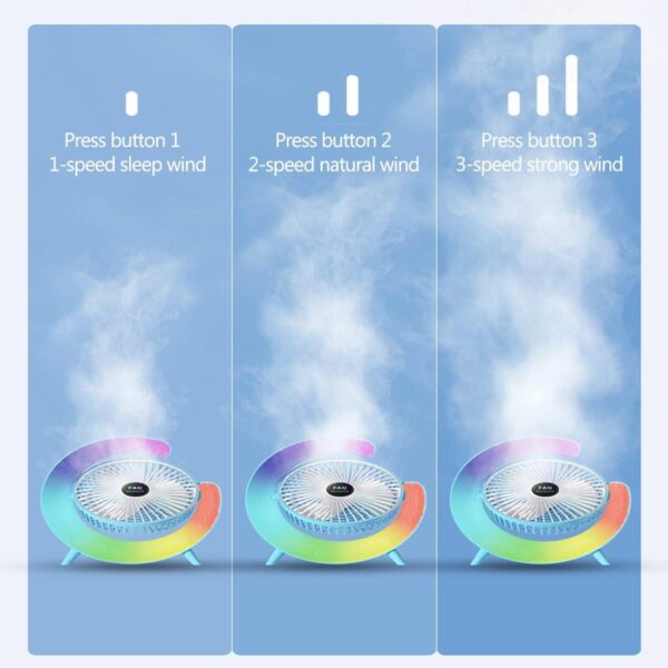 Desktop Colorful Fan - Portable Cooling with Type-C Cable, Box & Free Delivery!