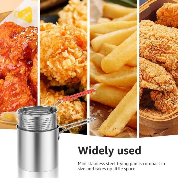 Premium Stainless Steel Frying Pot with Filter Rack & Basket -Includes Box & Free Delivery