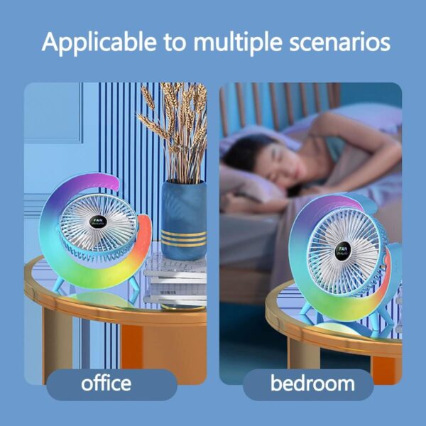 Desktop Colorful Fan - Portable Cooling with Type-C Cable, Box & Free Delivery!
