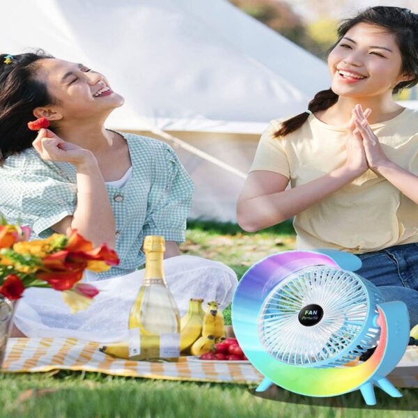 Desktop Colorful Fan - Portable Cooling with Type-C Cable, Box & Free Delivery!