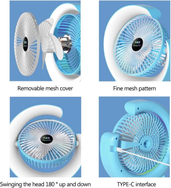 Desktop Colorful Fan - Portable Cooling with Type-C Cable, Box & Free Delivery!
