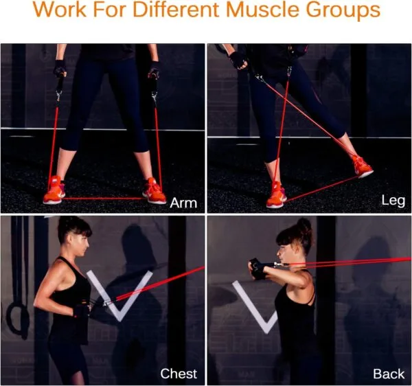 11-in-1 Portable Resistance Bands Set for Full Body Workouts – With Handles & Accessories