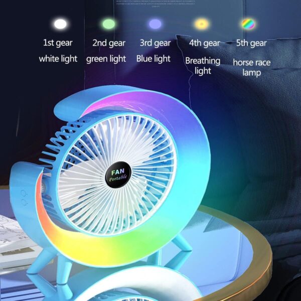 Desktop Colorful Fan - Portable Cooling with Type-C Cable, Box & Free Delivery!