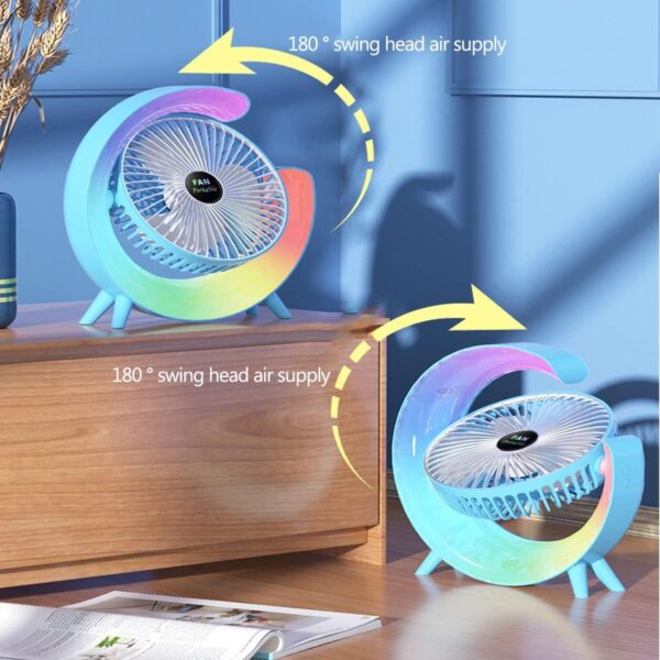 Desktop Colorful Fan - Portable Cooling with Type-C Cable, Box & Free Delivery!