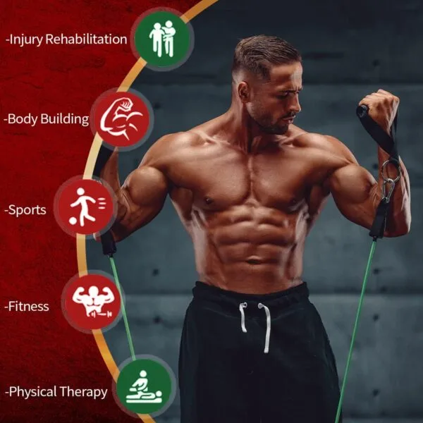 11-in-1 Portable Resistance Bands Set for Full Body Workouts – With Handles & Accessories