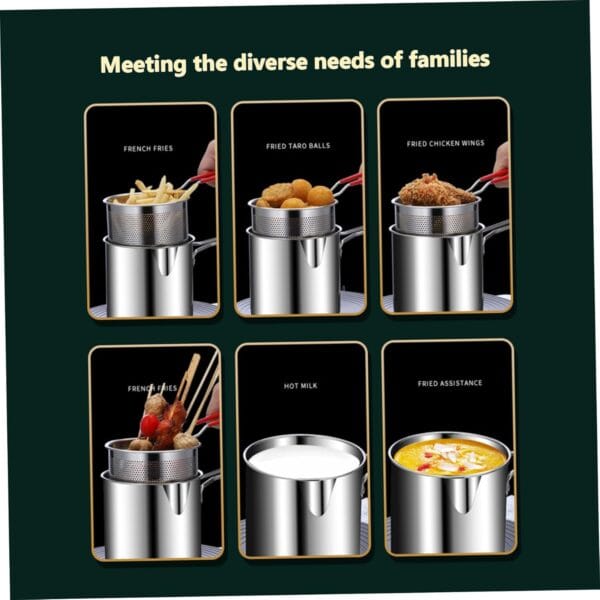 Premium Stainless Steel Frying Pot with Filter Rack & Basket -Includes Box & Free Delivery