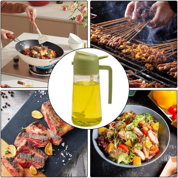2 in 1 Oil Dispenser Spray and Pour Glass Bottle