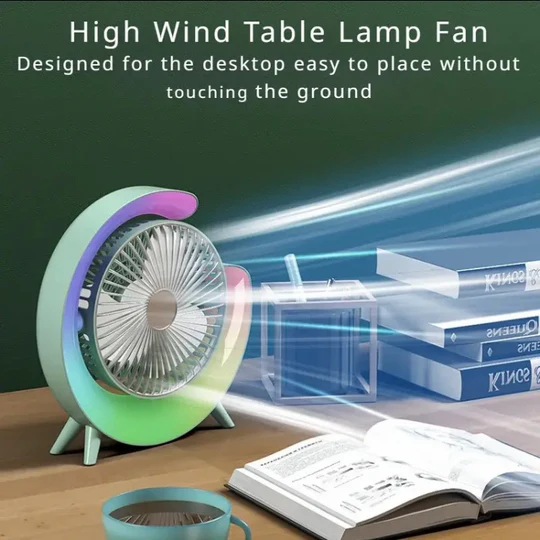 Desktop Colorful Fan - Portable Cooling with Type-C Cable, Box & Free Delivery!