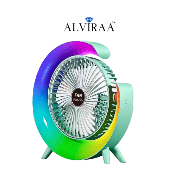 Desktop Colorful Fan - Portable Cooling with Type-C Cable, Box & Free Delivery!