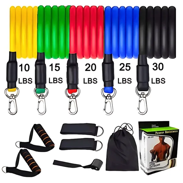 11-in-1 Portable Resistance Bands Set for Full Body Workouts – With Handles & Accessories